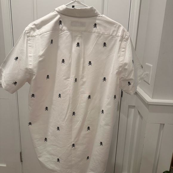Ralph Lauren White Shirt with Black Skull Pattern - Picture 8 of 14